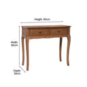 Dark Wood 2 Drawer Dressing Table - Ashwell Range