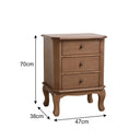 Pair Of 2 Dark Wood 3 Drawer Bedside Tables - Ashwell Range