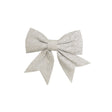 Set Of 4 Silver Glitter Bows