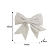 Set Of 4 Silver Glitter Bows