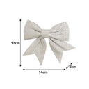 Set Of 4 Silver Glitter Bows