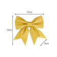 Set of 4 Gold Glitter Christmas Bows