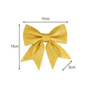 Set of 4 Gold Glitter Christmas Bows