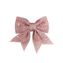 Set of 4 Glitter Pink Christmas Bows
