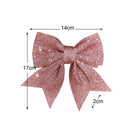 Set of 4 Glitter Pink Christmas Bows