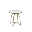 Set of 2 Metal Gold Mirrored Top Side Tables