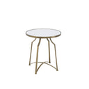 Set of 2 Metal Gold Mirrored Top Side Tables
