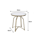 Set of 2 Metal Gold Mirrored Top Side Tables