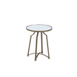 Set of 2 Metal Gold Mirrored Top Side Tables