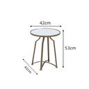 Set of 2 Metal Gold Mirrored Top Side Tables