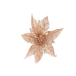 Set Of 3 Pink Glitter Poinsettia Picks - 24cm
