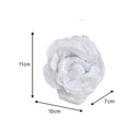 Set of 3 White Velvet Glitter Rose Clip Christmas Decoration - 10cm