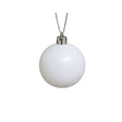 Set of 10 Mixed Glitter White and Silver Baubles - 6cm