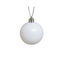 Set of 10 Mixed Glitter White and Silver Baubles - 6cm