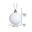 Set of 10 Mixed Glitter White and Silver Baubles - 6cm
