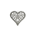 Set of 3 Silver Ornate Heart Bauble