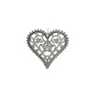 Set of 3 Silver Ornate Heart Bauble