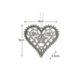 Set of 3 Silver Ornate Heart Bauble