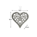 Set of 3 Silver Ornate Heart Bauble