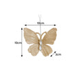 Set of 3 Champagne Gold Glitter Jewelled Butterfly Christmas Decorations - 10cm