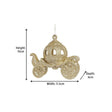Set of 3 Gold Glitter Princess Carriage Baubles