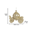 Set of 3 Gold Glitter Princess Carriage Baubles