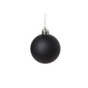 Set of 10 Mixed Glitter Black Baubles - 6cm