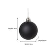 Set of 10 Mixed Glitter Black Baubles - 6cm
