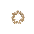 Set of 3 Gold Glitter Star Wreath Decorations