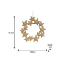 Set of 3 Gold Glitter Star Wreath Decorations