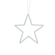 Set of 3 Silver Glitter Star Decorations