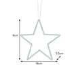 Set of 3 Silver Glitter Star Decorations