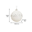 Set of 3 White Glitter Silver Jewel Baubles - 9cm
