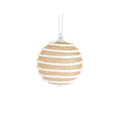 Set Of 3 Champagne Sparkle Swirl Baubles