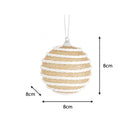 Set Of 3 Champagne Sparkle Swirl Baubles