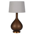 Frosted Hazel Glass Table Lamp with Linen Shade