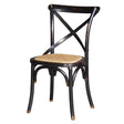 Large Distressed Black Cross Back Wooden Dining Chair