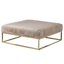 Large Gold & Taupe Ribbed Ottoman Footstool