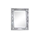 Ornate Silver Wall Mirror with Bevelled Glass 52cm x 42cm