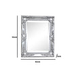 Ornate Silver Wall Mirror with Bevelled Glass 52cm x 42cm