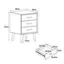 3 Drawer Bedside Table - Oslo Dark Wood Range