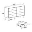 Large 6 Drawer Chest of Drawers - Oslo Dark Wood Range