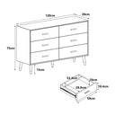 Large 6 Drawer Chest of Drawers - Oslo Dark Wood Range