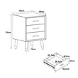 3 Drawer Bedside Table - Oslo Taupe Range