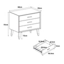 Large 3 Drawer Bedside Table - Oslo Taupe Range