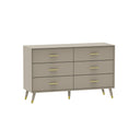 6 Drawer Chest Of Drawers & Pair of 3 Drawer Bedside Tables - Oslo Taupe Range