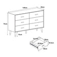 6 Drawer Chest Of Drawers & Pair of 3 Drawer Bedside Tables - Oslo Taupe Range
