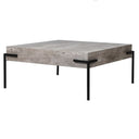 Square Black & Grey Concrete Effect Coffee Table