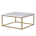 Square Gold & Gloss White Top Coffee Table