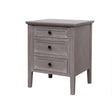 Wooden 3 Drawer Bedside Table